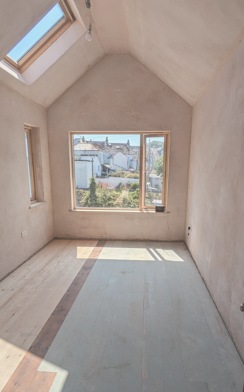 Two-Storey Extension Bedroom Plastered in Falmouth
